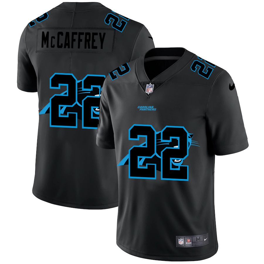 Men Carolina Panthers #22 Mccaffrey Black shadow Nike NFL Jersey